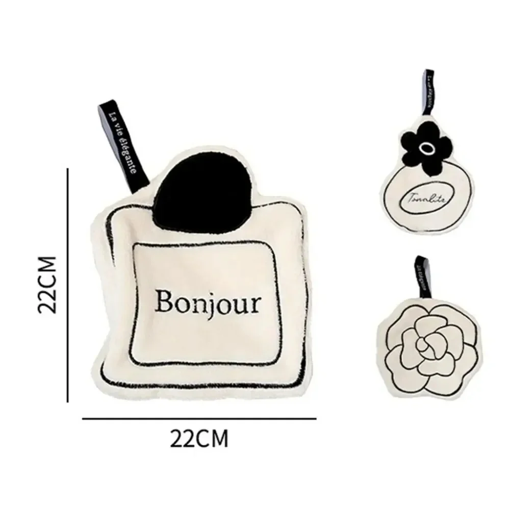 🆕️ Set of 3 Black and White Hanging Hand or Face Towels Chic Classy Bonjour